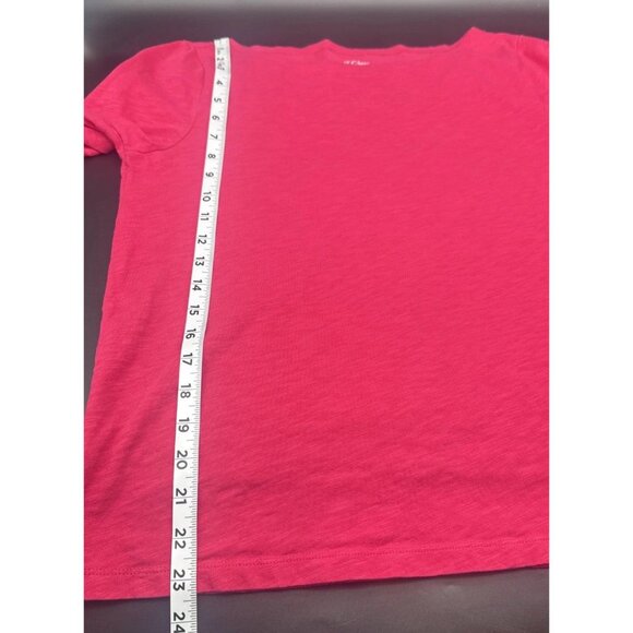 J. Crew Women’s Pink Slub Tee Scoop Neck Pullover 3/4 Sleeve Cotton Top Sz M - Picture 8 of 8